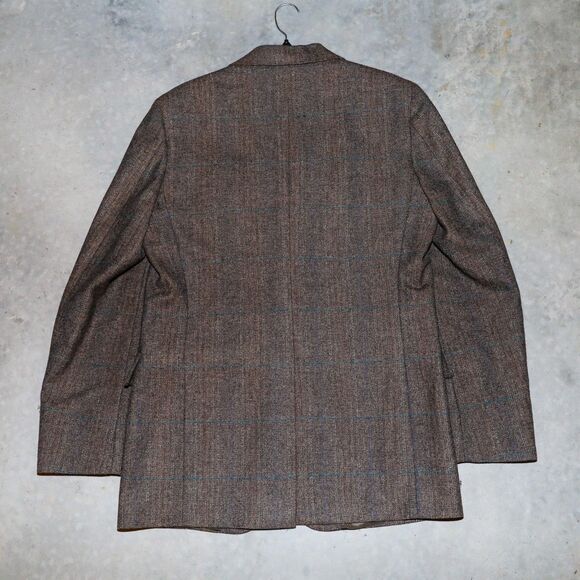 Strathmore Pure Wool Brown Plaid Suit Tailored Blazer Mens Sports Jacket 45R - Picture 2 of 5